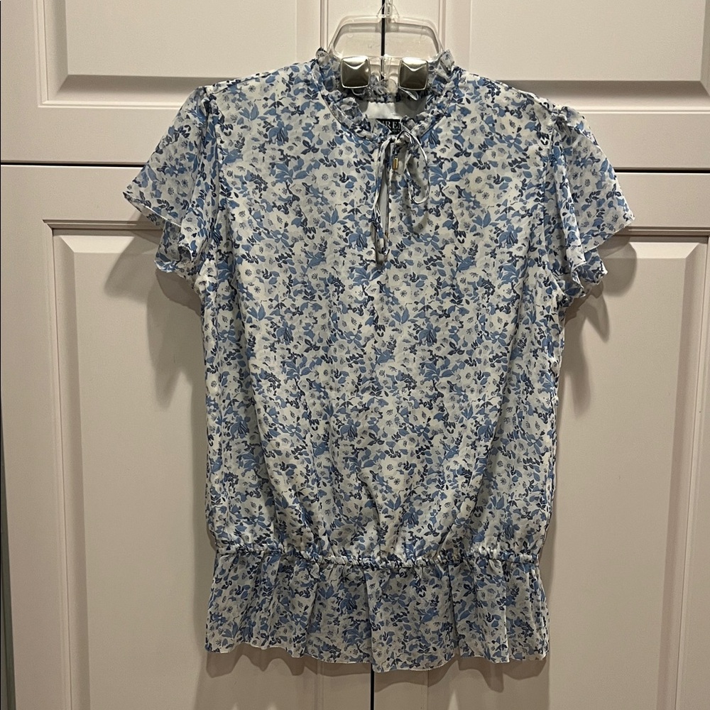 Ralph Lauren Blue Floral Blouse